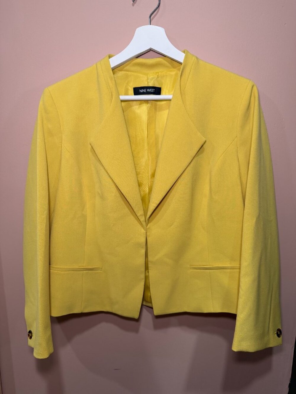 Nine West Cropped Yellow Blazer Jacket